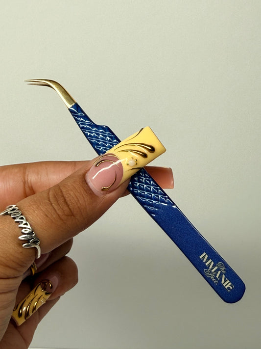 Fiber Tip Slight Curve Tweezers