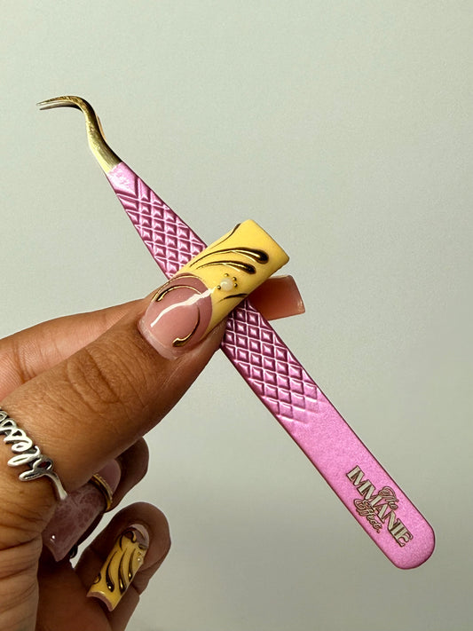 Fiber Tip J Curve Tweezers